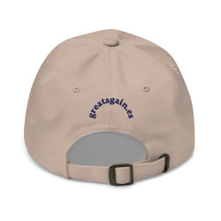 Gorra Ñ beige con letra azul (estilo Dad hat)