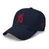 Gorra Ñ azul navy con letra roja y Ñ adicional (estilo Dad hat)