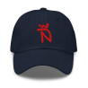 Gorra Ñ azul navy con letra roja y Ñ adicional (estilo Dad hat)