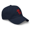 Gorra Ñ azul navy con letra roja y Ñ adicional (estilo Dad hat)
