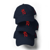 Gorra Ñ azul navy con letra roja y Ñ adicional (estilo Dad hat)