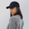 Gorra Ñ azul navy con letra roja y Ñ adicional (estilo Dad hat)