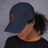 Gorra Ñ azul navy con letra roja y Ñ adicional (estilo Dad hat)