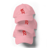 Gorra Ñ rosa con letra roja (estilo Dad hat)