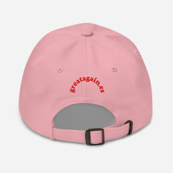 Gorra Ñ rosa con letra roja (estilo Dad hat)