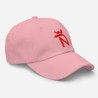 Gorra Ñ rosa con letra roja (estilo Dad hat)