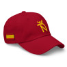Gorra Ñ roja con letra oro dorado y bandera (estilo Dad hat)