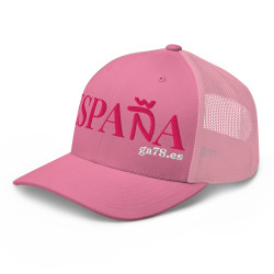 Gorra "España" tipo trucker rosa bordado rosa-blanco GA78