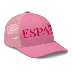 Gorra "España" tipo trucker rosa bordado rosa-blanco GA78