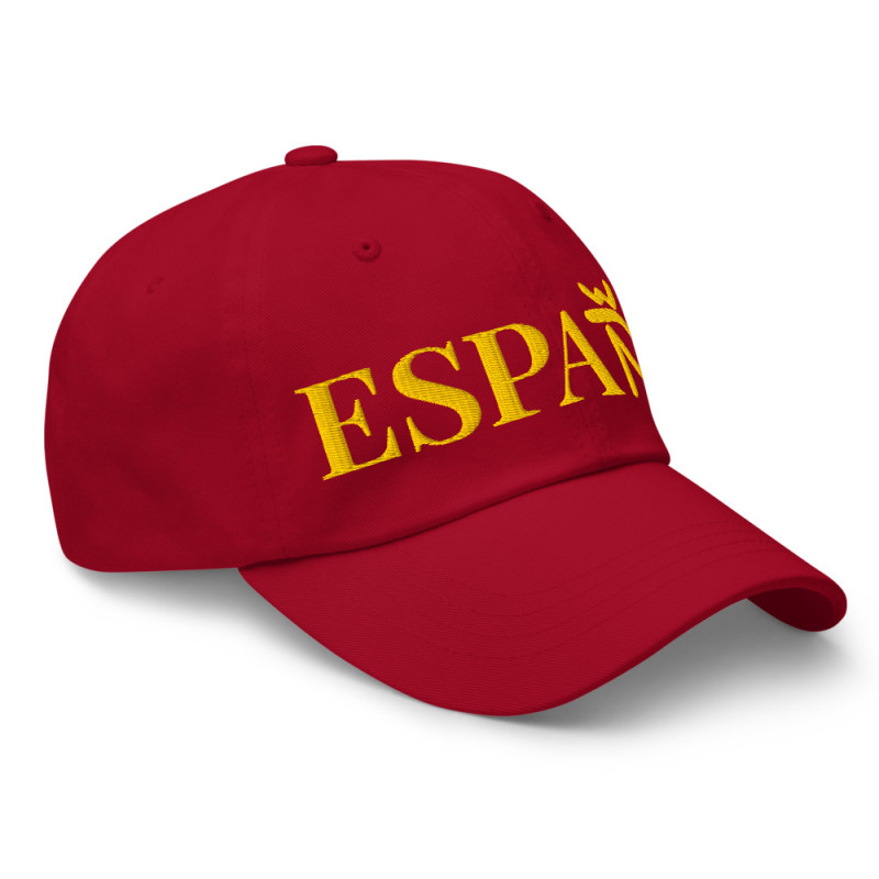 Gorra "España" color roja letra dorada bordada (estilo Dad hat)
