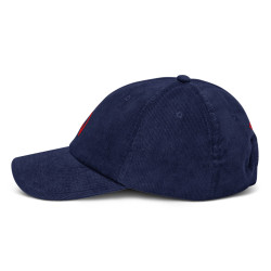 Gorra de pana fina azul con Ñ en rojo