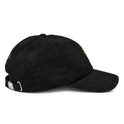 Gorra de pana fina negra con Ñ en oro