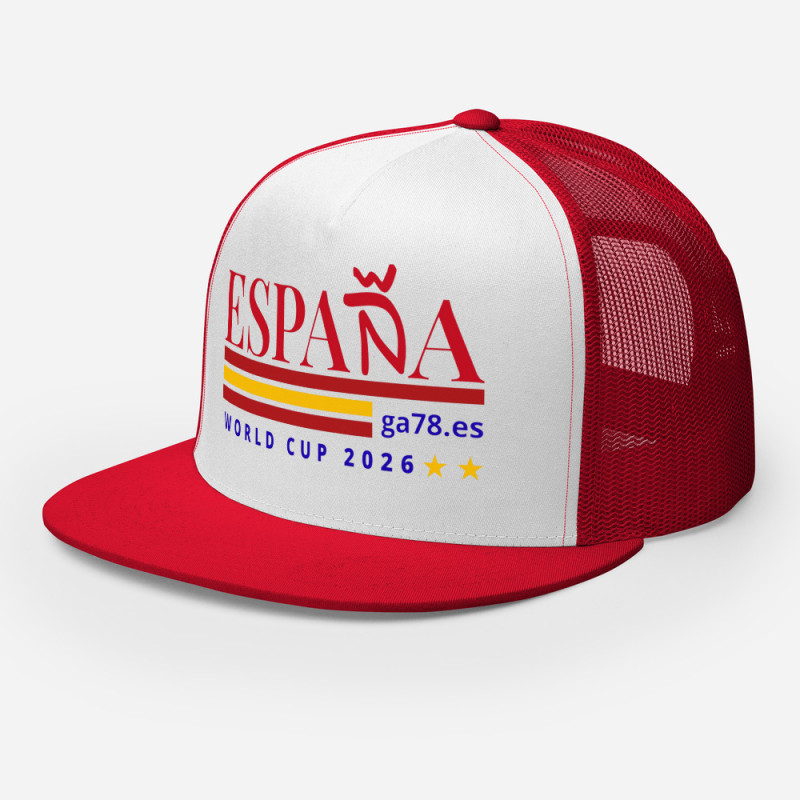 Gorra impresa Mundial 2026 tipo Trucker color rojo