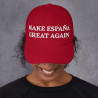 Gorra con bandera de España "Make España Great Again" roja bordada (estilo Dad hat)