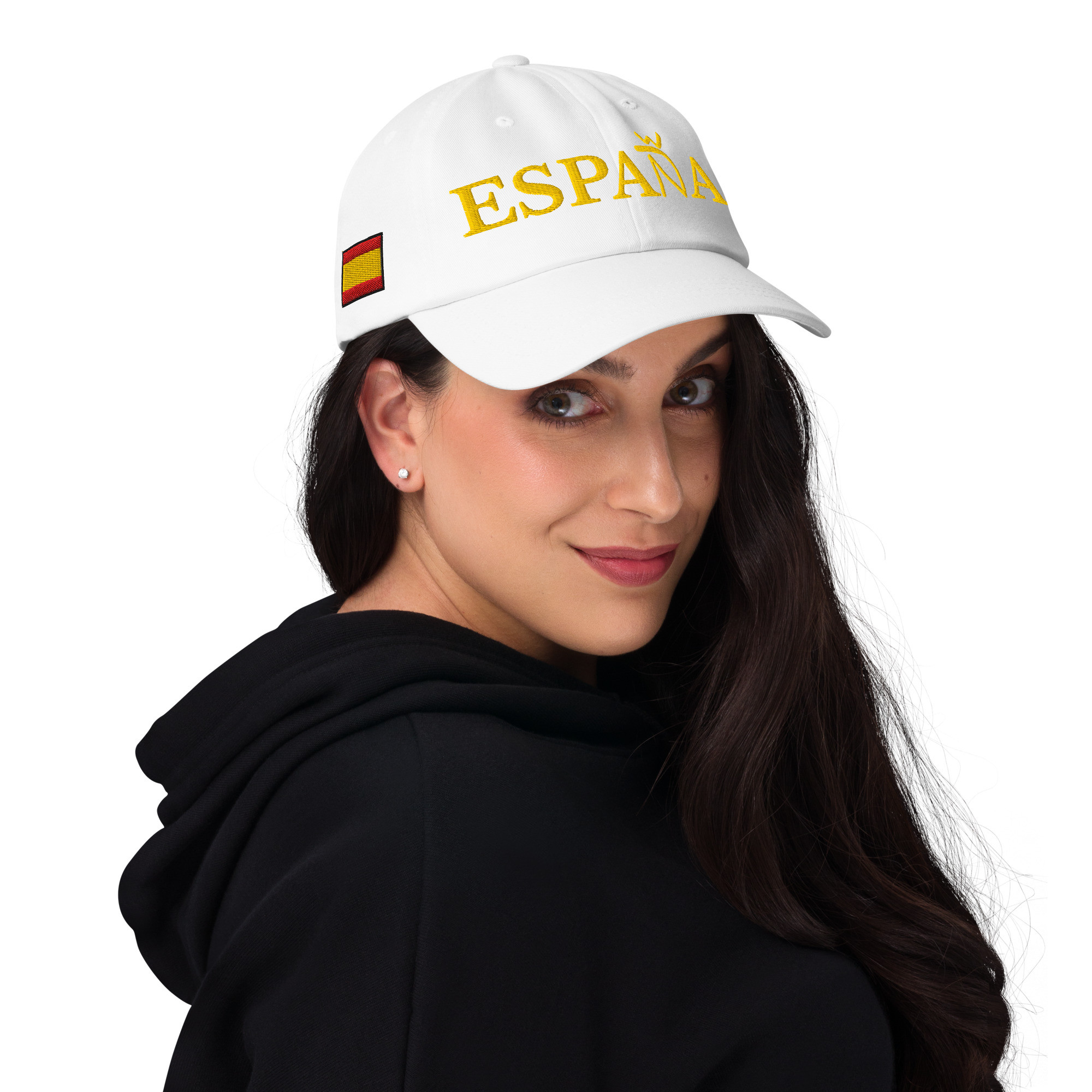 Gorra blanca con bandera